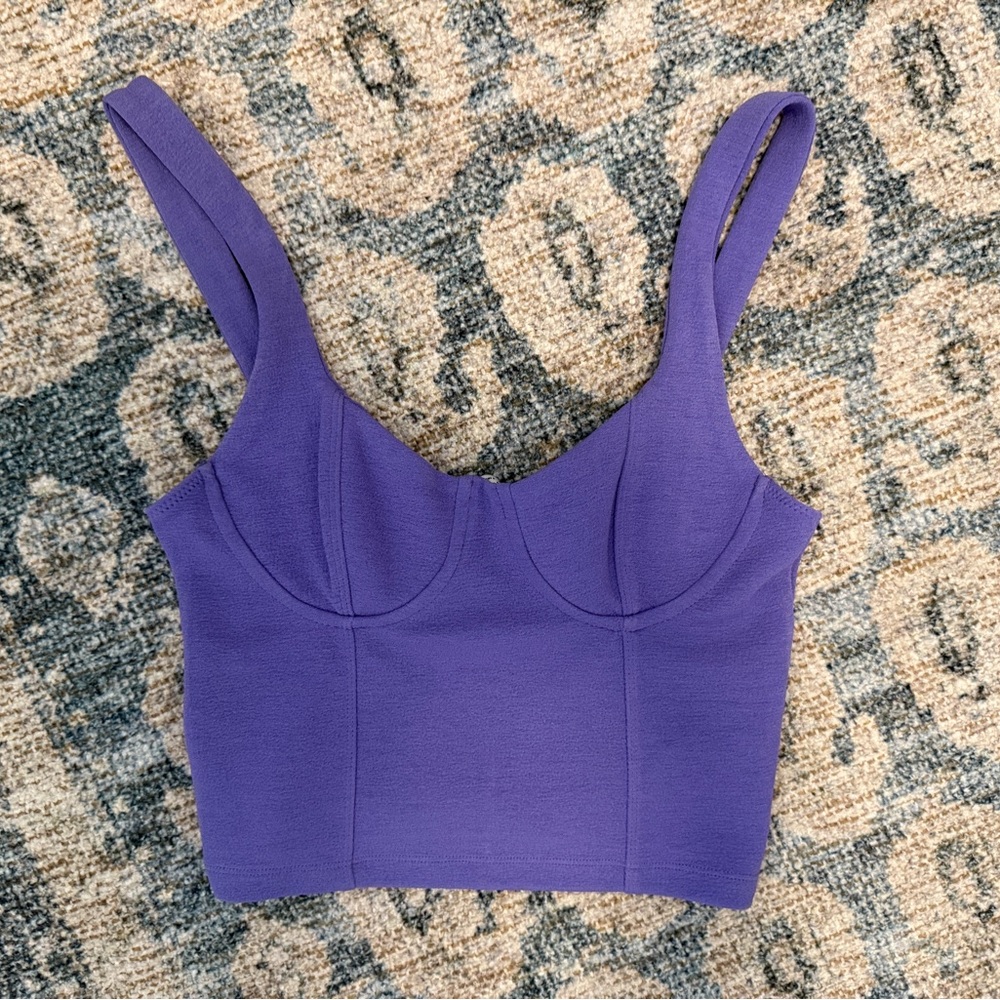 Zara small purple crop top bustier look